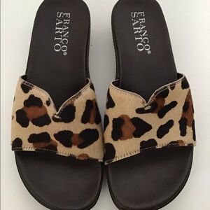 💖Host Pick💖Franco Sarto leather slide sandals w/ cheetah pattern